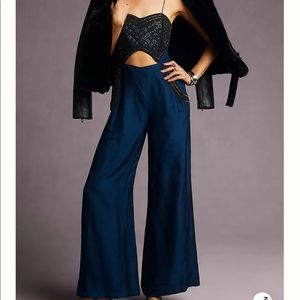 Anthropologie beaded jumpsuit with cutout